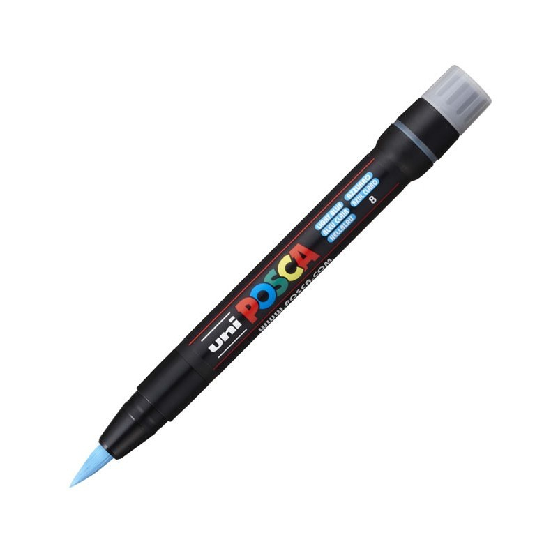 Marker Posca Brush PCF-350 Albastru Deschis