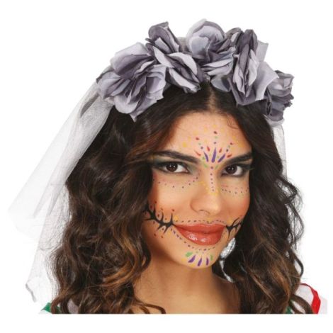 Bentita Trandafiri Gri Guirca | Accesorii Elegante