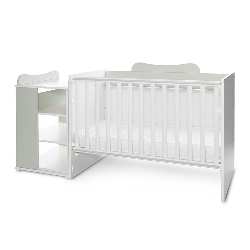 Patut Modular Lorelli, 5 Configurii, Multi White Milky Green - imagine 5