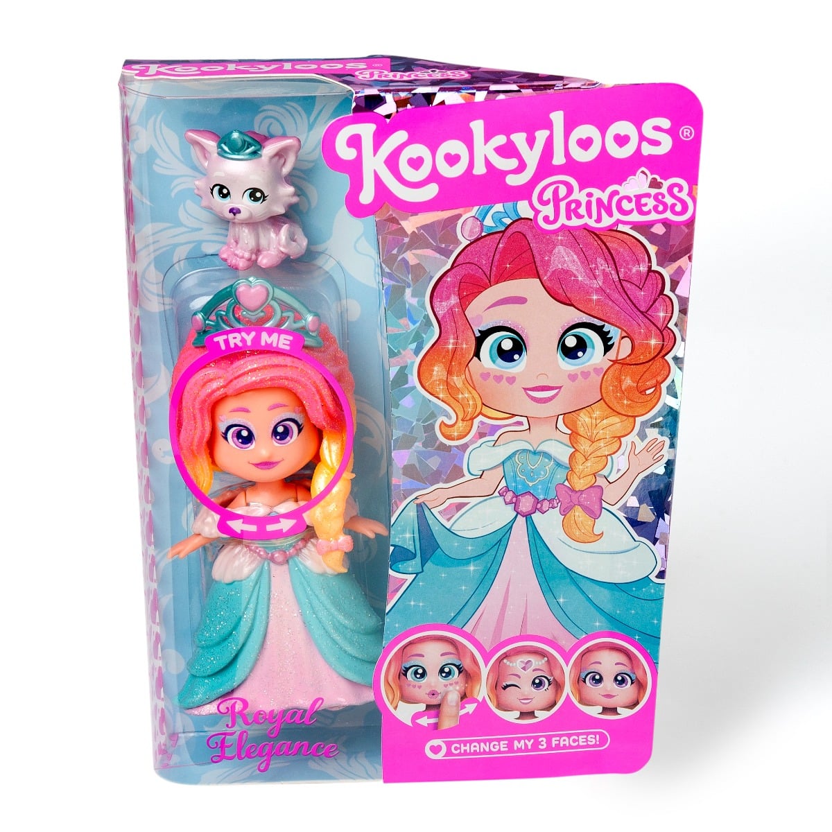 Papusa Kookyloos Princess, Royal Elegance cu 3 Expresii