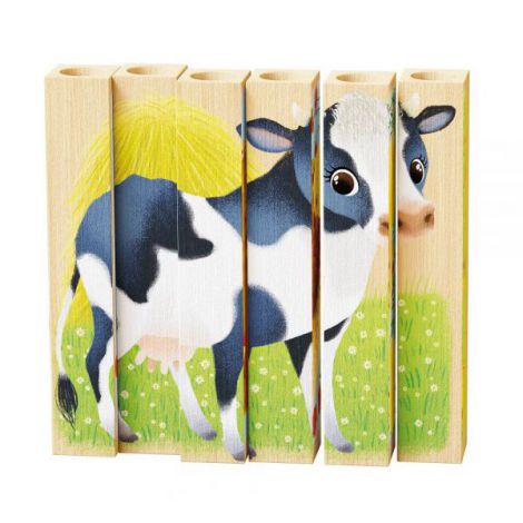 Quercetti Puzzle Lemn Ferma Bio, 2 ani+ - imagine 3