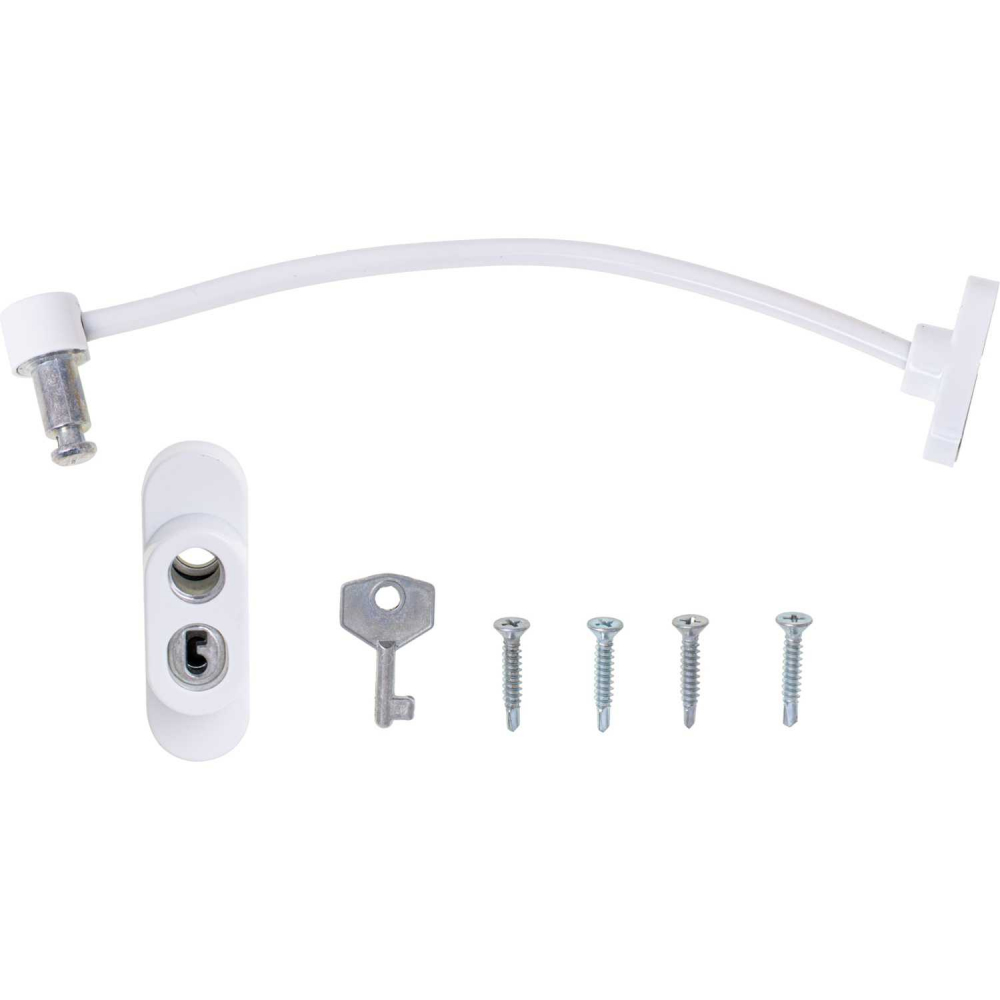 Ikonka Sistem Siguranță Geam cu Cheie, Alb, 21 cm - imagine 2