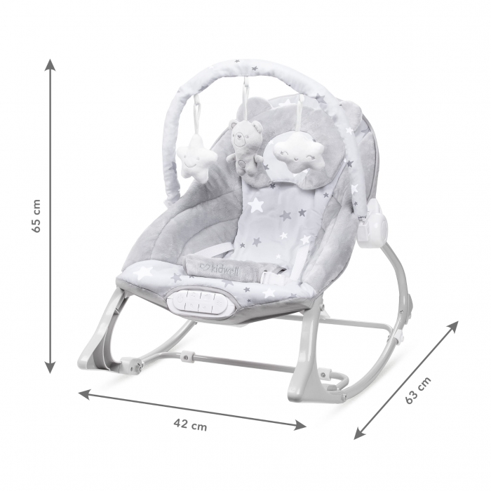 Balansoar Multifuncțional Kidwell Pino Gri cu Sunete