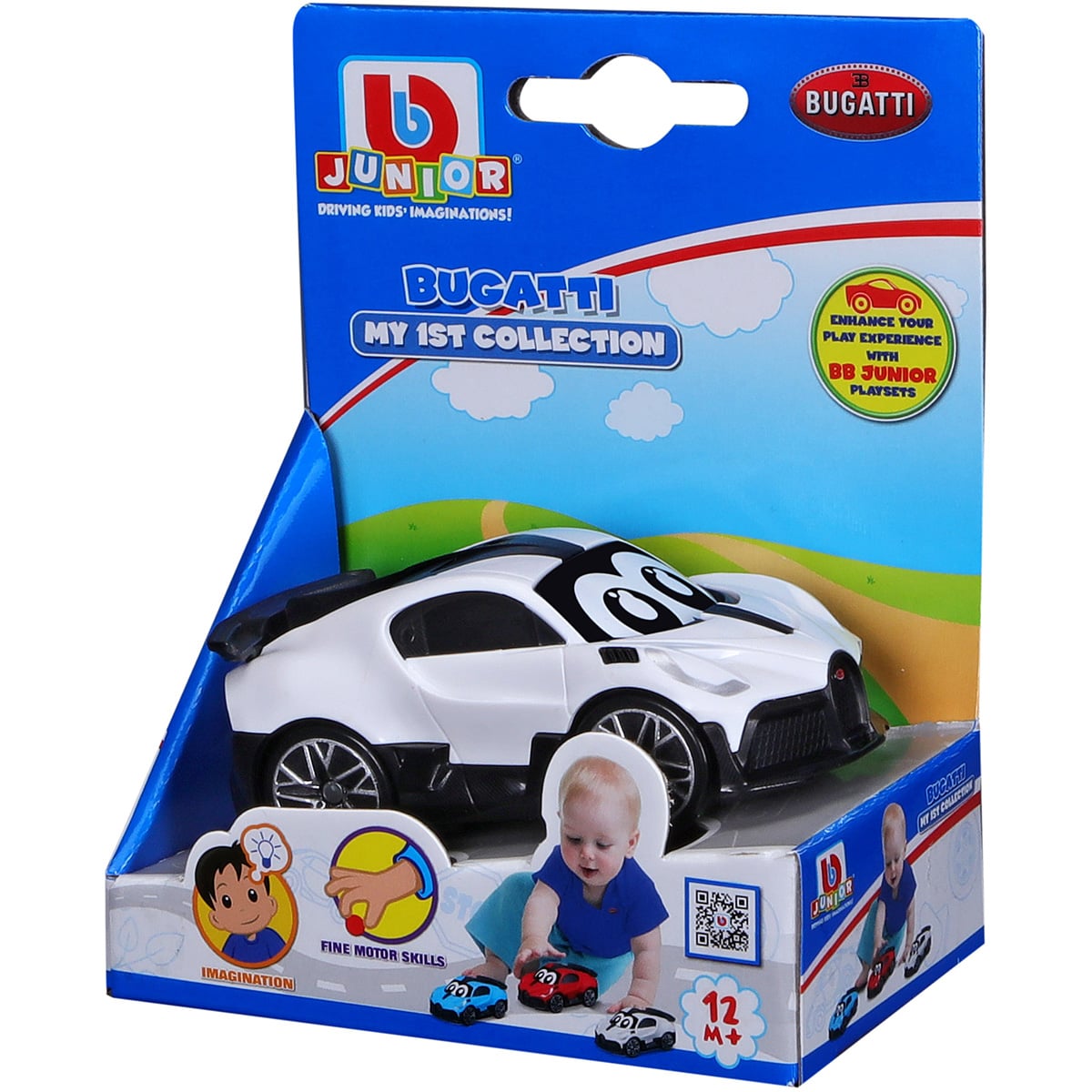 Masinuta Bburago Bugatti Alb pentru Copii