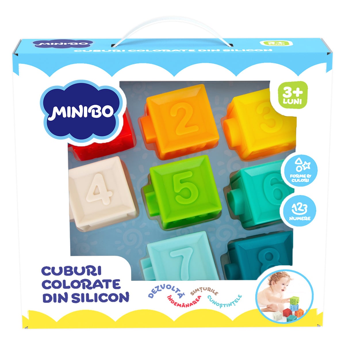 Cuburi Silicon Minibo | 8 Bucăți Moi și Colorate