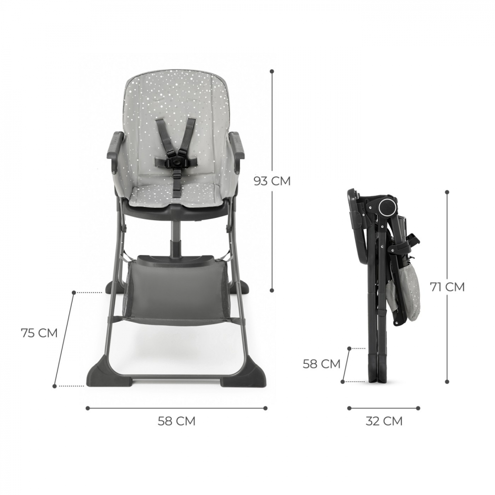 Scaun Masa Pliabil Kinderkraft Foldee Gri - imagine 7