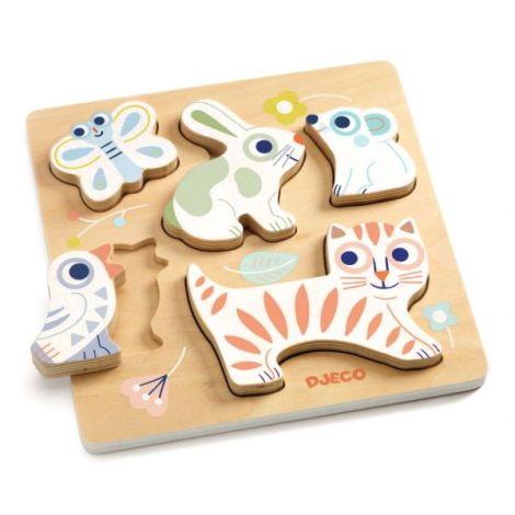 Puzzle BabyAnimali Djeco | Lemn FSC - imagine 3