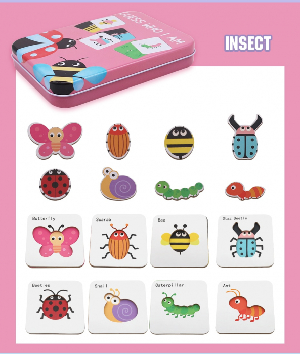 Puzzle Insecte Krista, Cutie Metalică