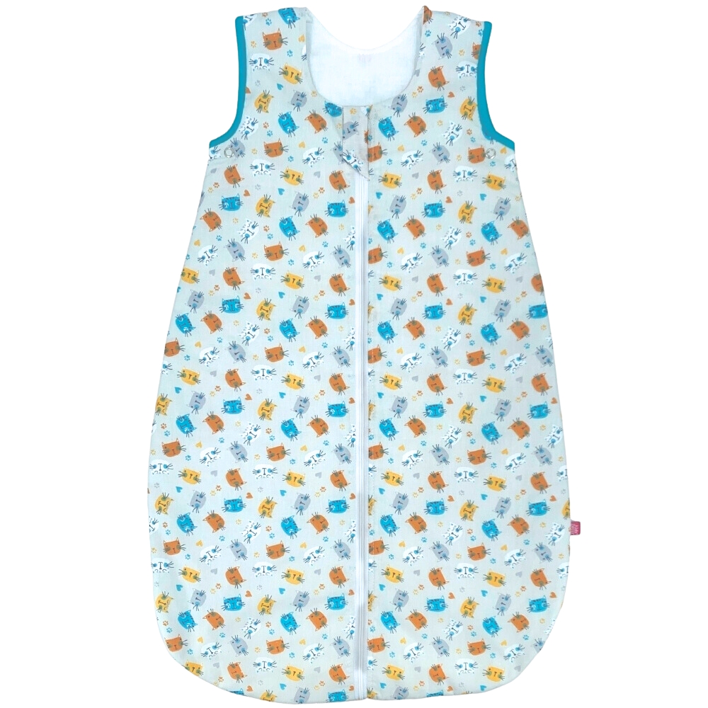 Sac de dormit KidsDecor Miau Miau, bumbac, 130 cm - imagine 7
