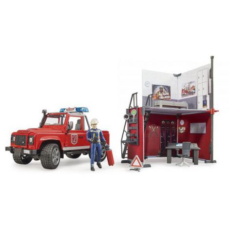 BRUDER Statie Pompieri cu Land Rover Defender - imagine 3