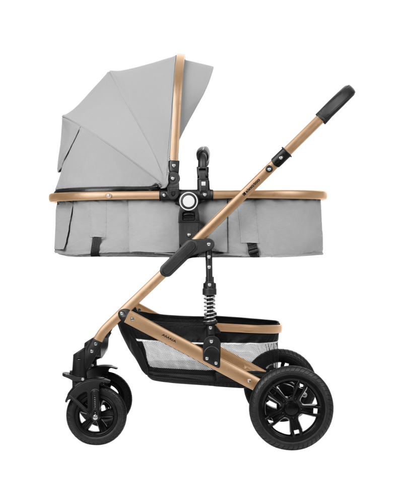 Carucior KikkaBoo 3in1 Amaia Grey, Aluminiu - imagine 2