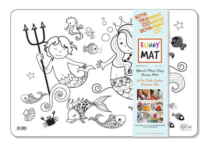 Plansa Reutilizabila Funny Mat Sirene, 48x33.5 cm