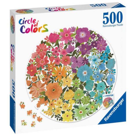 Puzzle Ravensburger Cerc Flori 500 Piese Relaxant - imagine 3