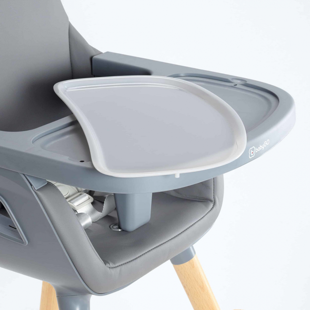 Scaun de masa BabyGo Scandi Grey Transformabil - imagine 5