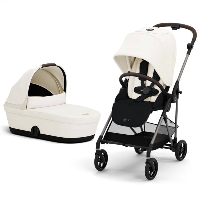 Carucior Cybex Melio B 2 in 1 Canvas White | Compact și Elegant