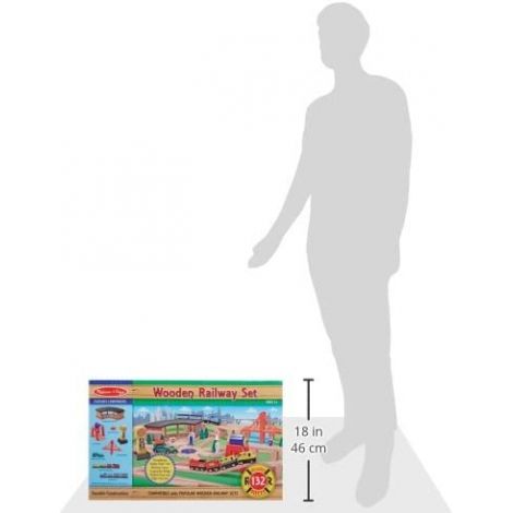 Set Trenulet Lemn Melissa&Doug 130 Piese - imagine 8