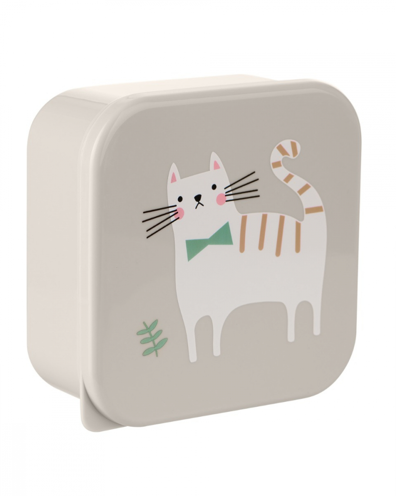 Set 4 cutii prânz Kikkaboo Kitty Cat Grey - imagine 5