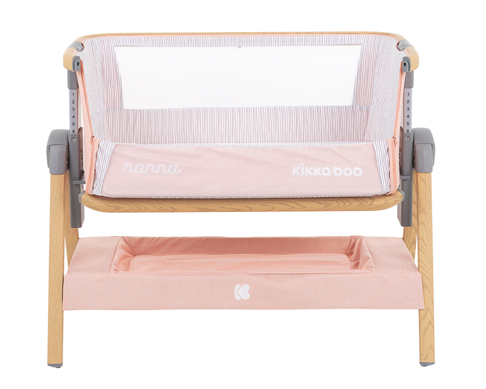 Patut Co-Sleeper KikkaBoo Nanna Pink Wood - imagine 5