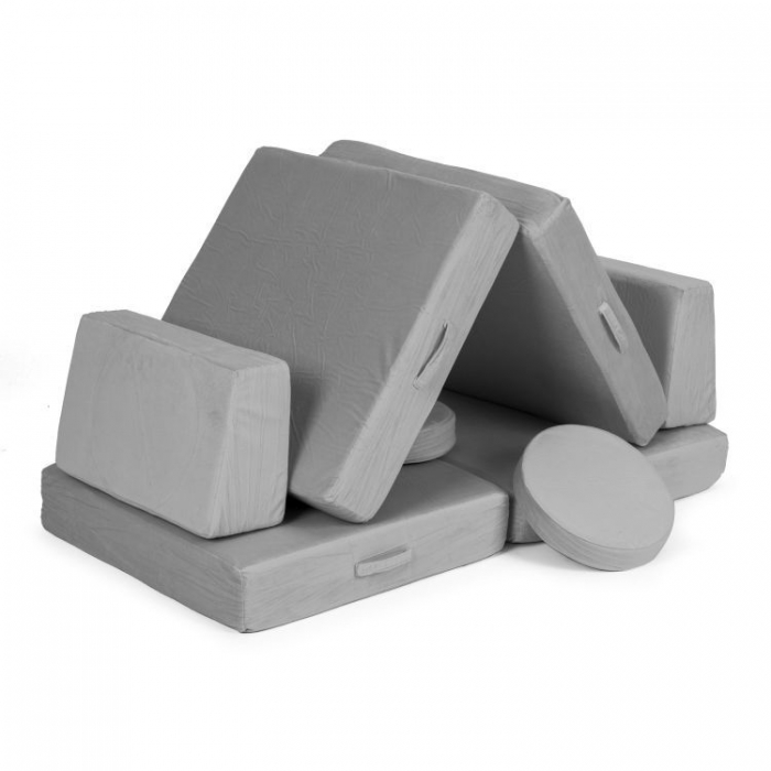 Canapea Modulară Ecotoys Gri - 8 Perne Confortabile - imagine 2