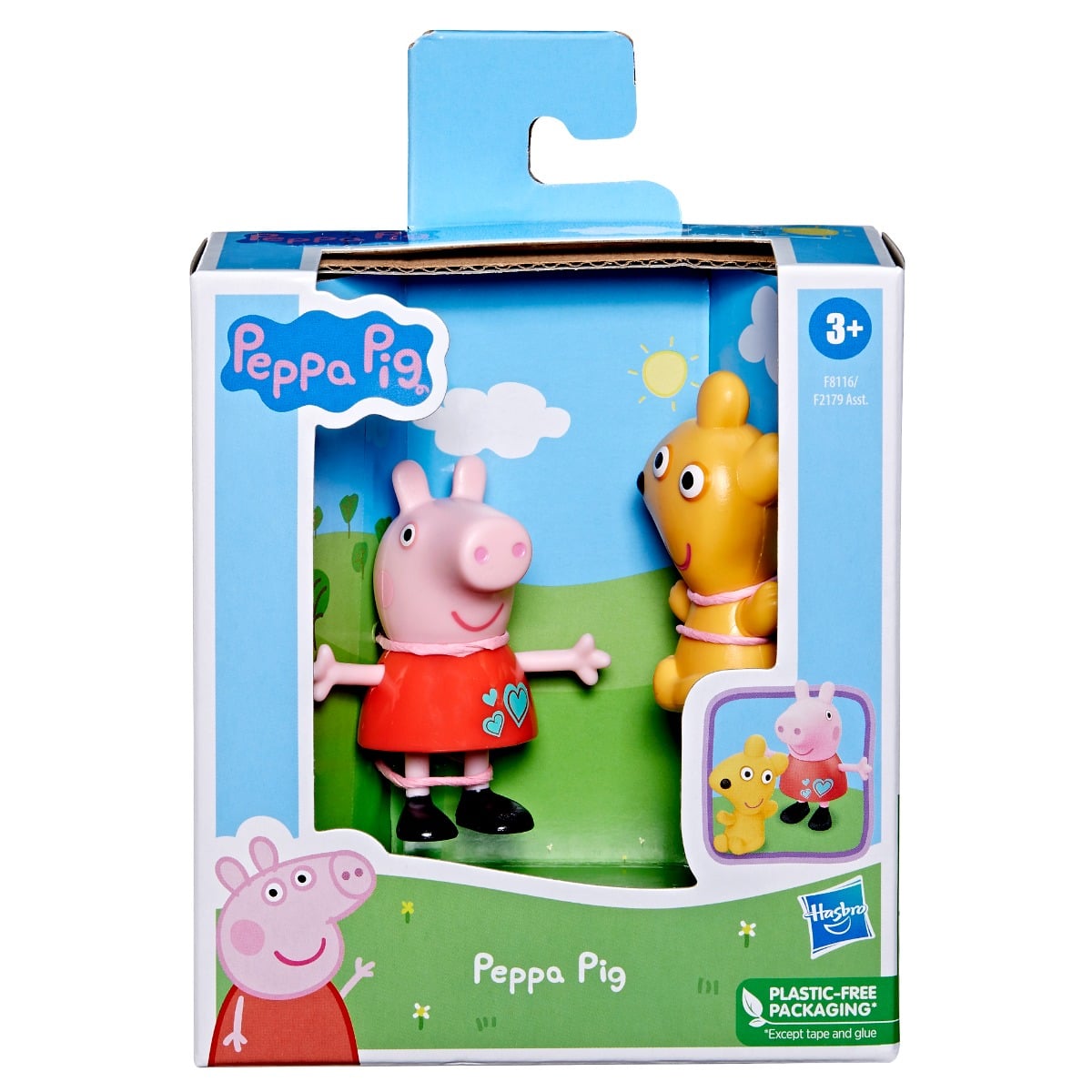 Set Figurine Peppa Pig si Teddy Bear, 7 cm