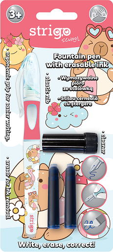 Strigo Stilou Erasable Capybara Roz | 3 Rezerve
