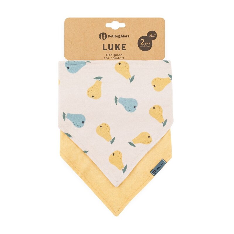Set Bavete Bandana Luke 2 buc. Petite&Mars - Bumbac Natural - imagine 3
