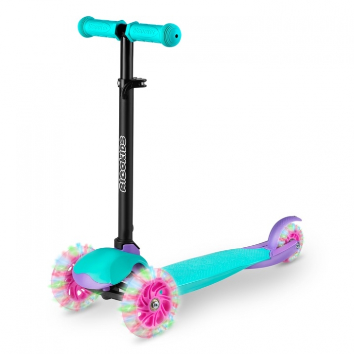 Trotineta Ricokids Loco Turcoaz LED Pliabilă - imagine 9