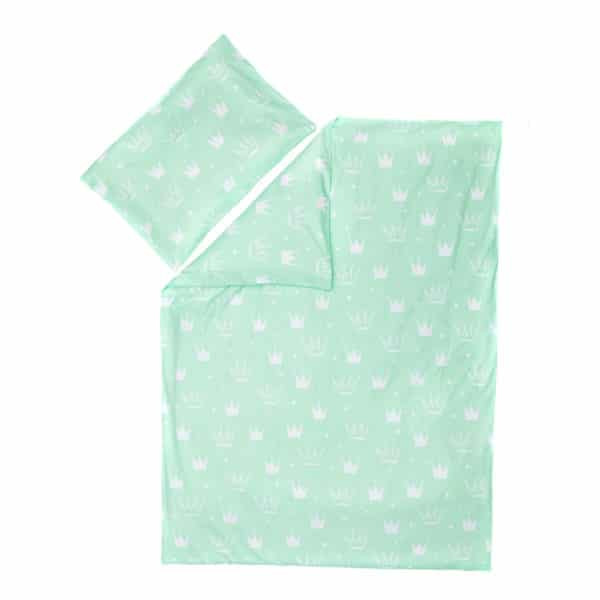Lenjerie de pat Fillikid Krone Mint, Bumbac 100% - imagine 3