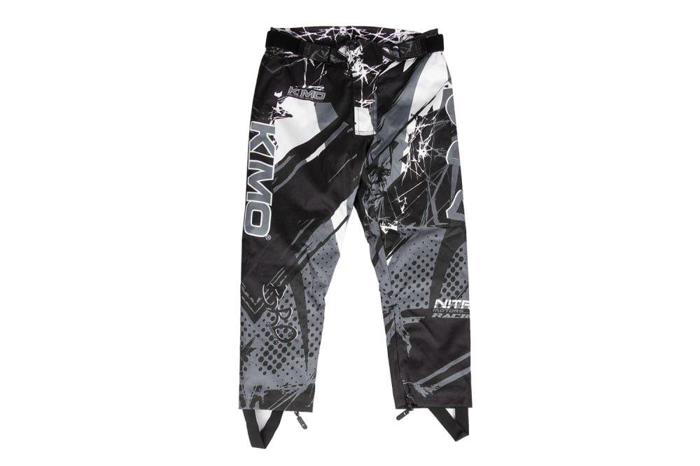 Pantaloni KIMO Kids BRO Motocross cu aparatori, ideal pentru copii pasionati de motocross, negru