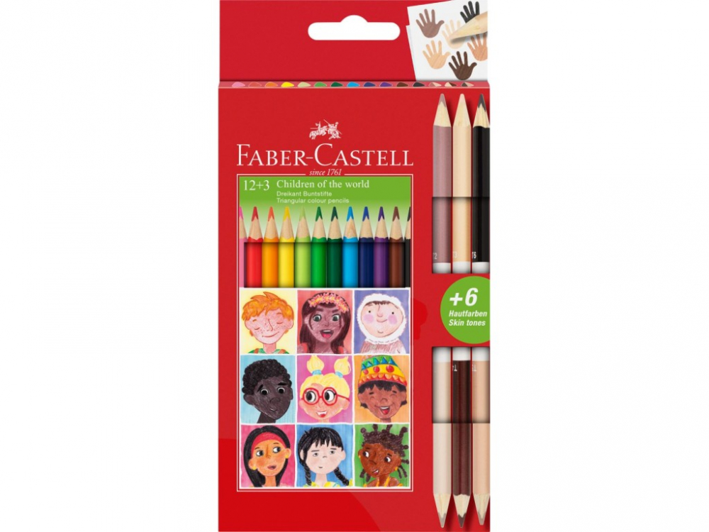 Set Creioane Triunghiulare Faber-Castell Children of the World