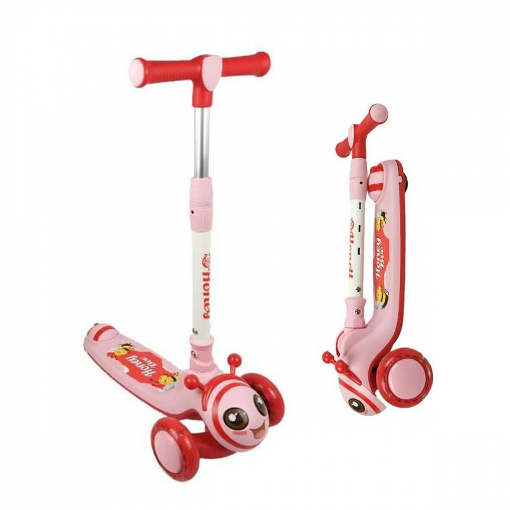 Trotineta Nichiduta Honey Bee Red Pliabilă cu LED - imagine 4