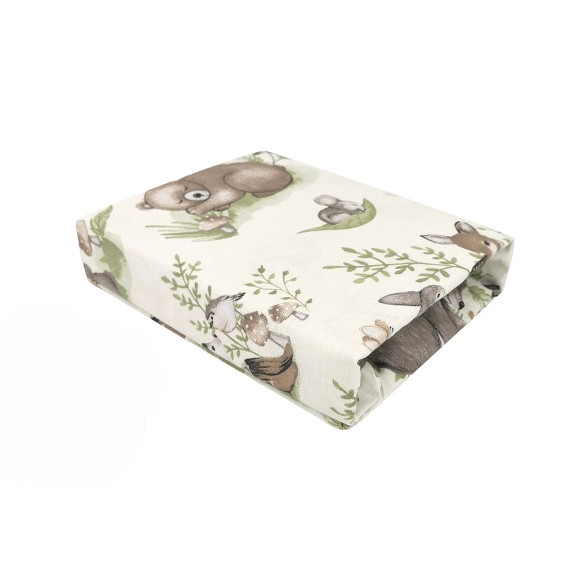 Cearceaf MimiNu Calm Forest 120x60 Bumbac