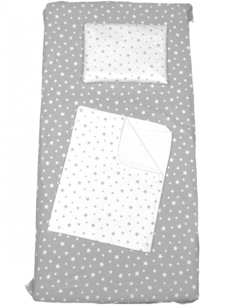 Set 3 piese Deseda Gri Cearsaf și Păturică 140x70 cm
