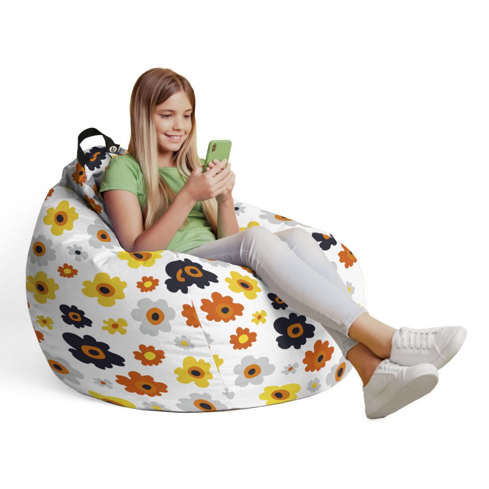 Husa Puf Bean Bag Tip Para Daisy, Alb | Updeco - imagine 4