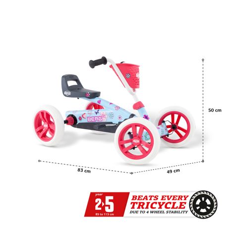 BERG Buzzy Bloom 2 in 1 | Kart cu pedale și mâner - imagine 3