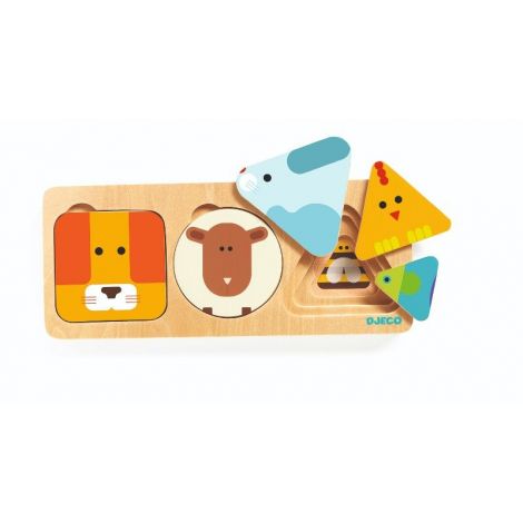 Anima Basic Djeco - Puzzle Educativ Lemn 1 An+ - imagine 2