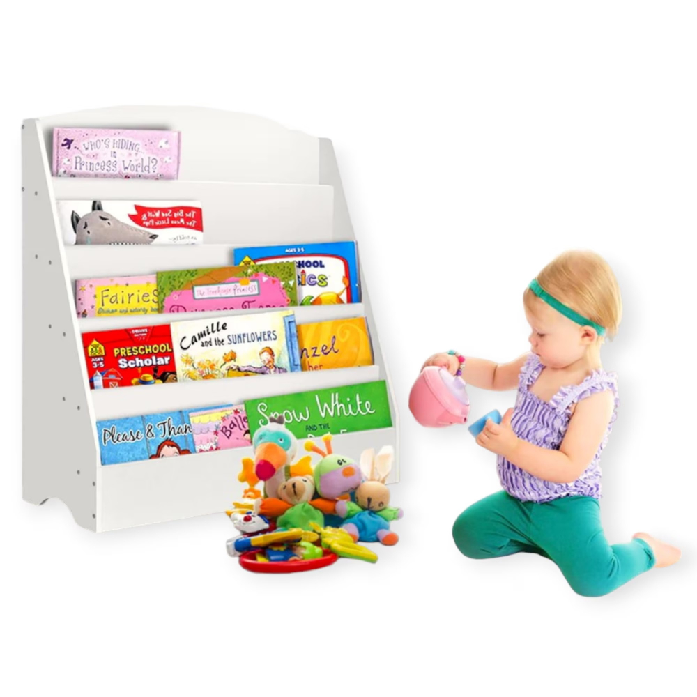 Organizator Cărți Ginger Home Alb, 80x30x80 cm - imagine 9