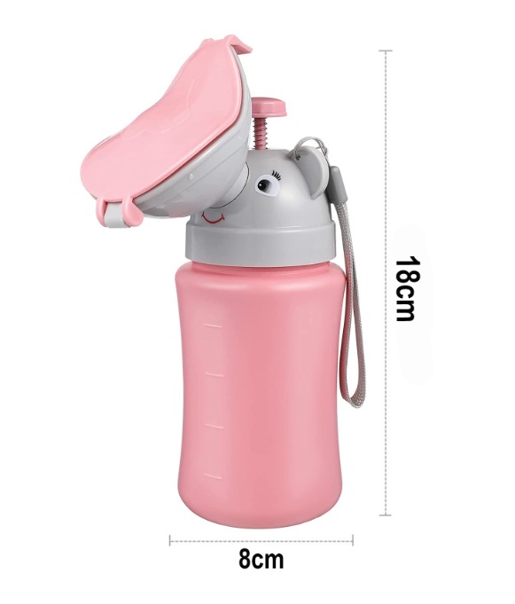 Pisoar Portabil Little Mom Travel Pink - Reutilizabil - imagine 8