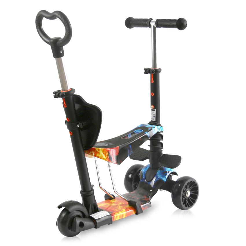 Trotineta Lorelli Draxter Red Flame cu LED și Scaun - imagine 8