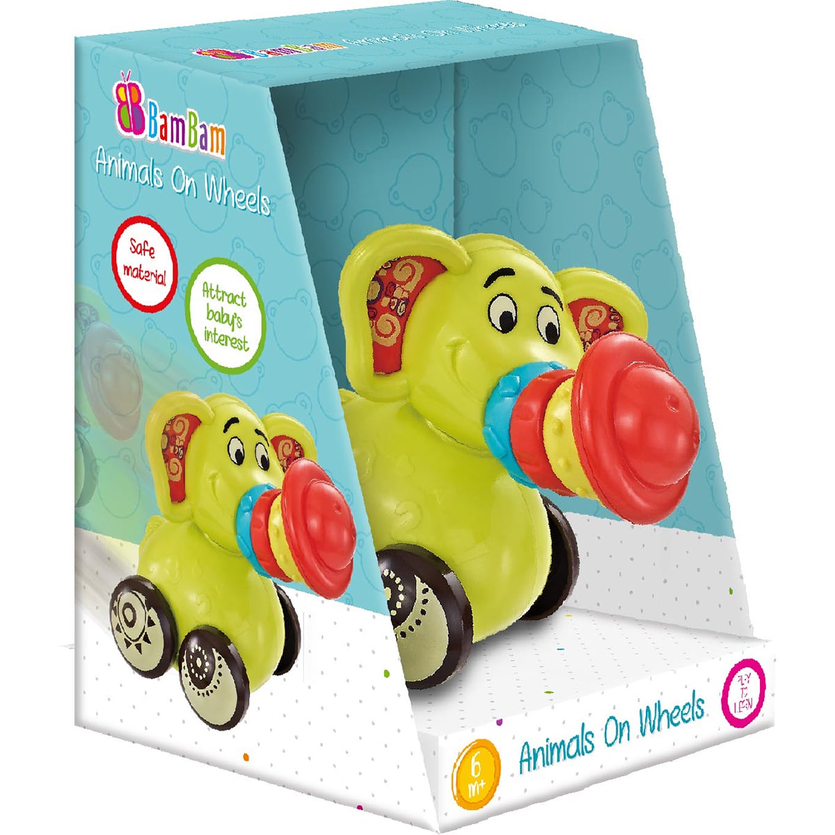 Jucarie Elefant pe Roti Bambam - Dezvoltare Motrica