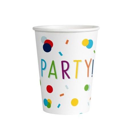 Set Pahare Confetti Aniversara Amscan, 8 Buc