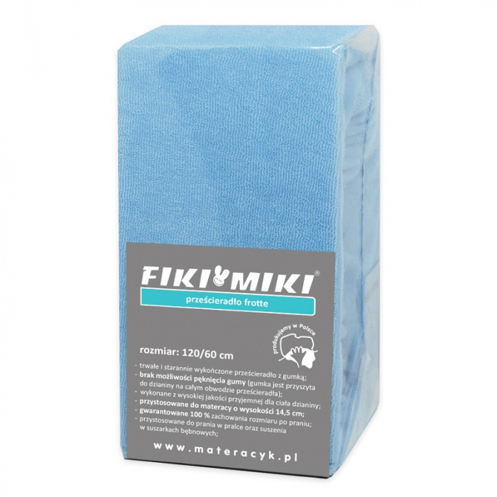 Cearsaf Fiki Miki Frotir Bumbac Bleu 120x60 cm