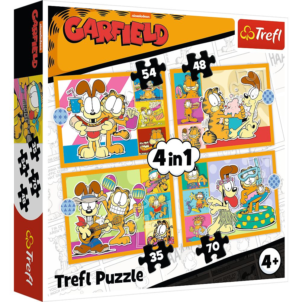 Puzzle Garfield 4in1 Trefl | Dezvoltare și Distracție