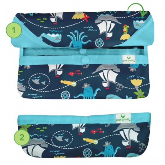 Bavetică Green Sprounds Aqua Dogs cu mâneci lungi - imagine 2