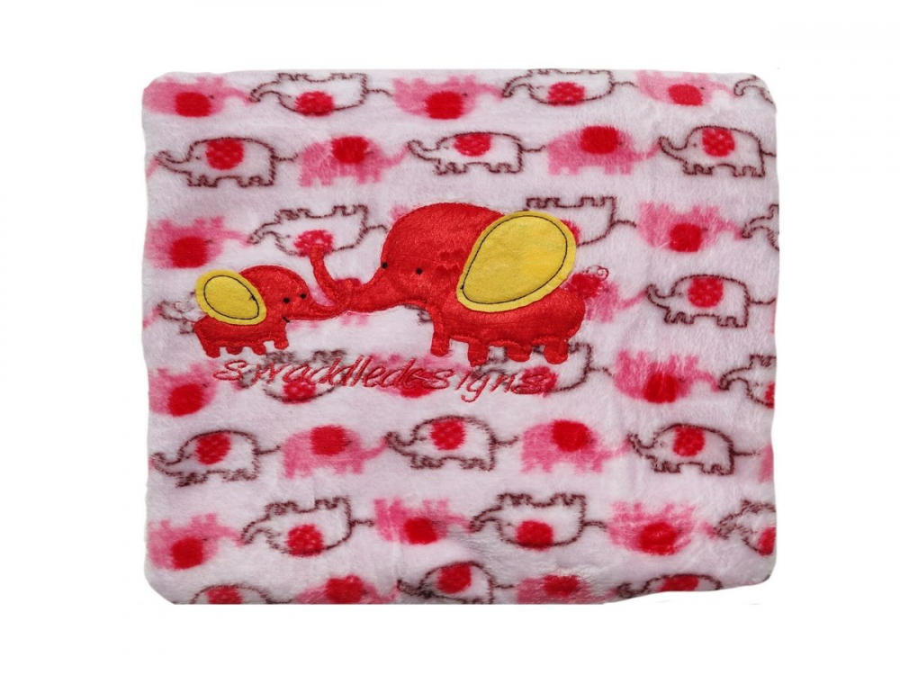 Paturica Egakids Microfibra Red Elephants 80x100 - imagine 2
