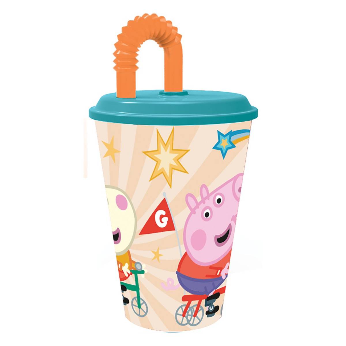 Pahar cu pai Stor Peppa Pig, 430 ml
