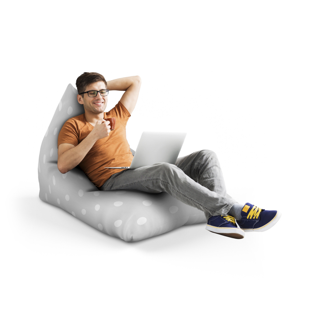 Fotoliu Puf Updeco Lounge Gri cu Buline - imagine 4