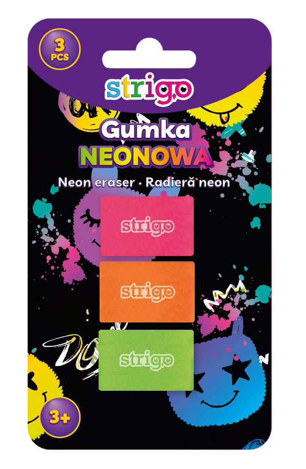 Strigo Set 3 Gume Șters Neon Vibrante