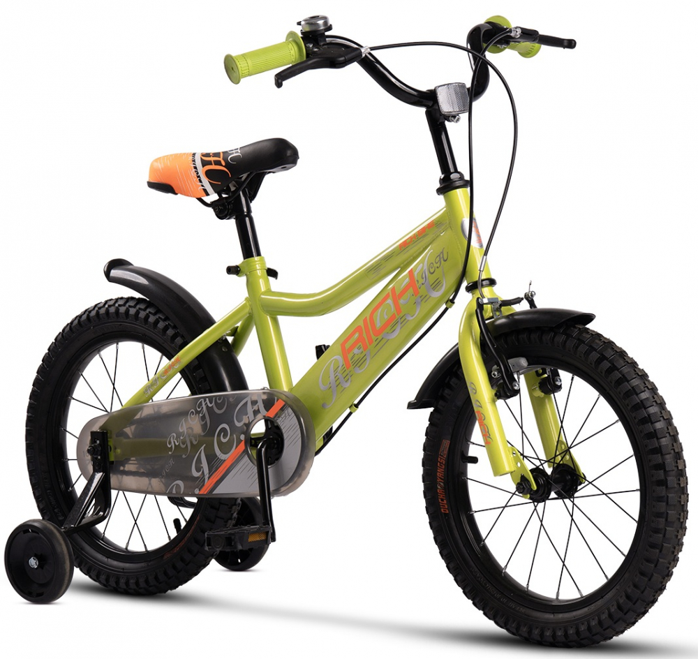 Bicicleta Rich 16" Copii 4-6 Ani Verde/Portocaliu - imagine 9