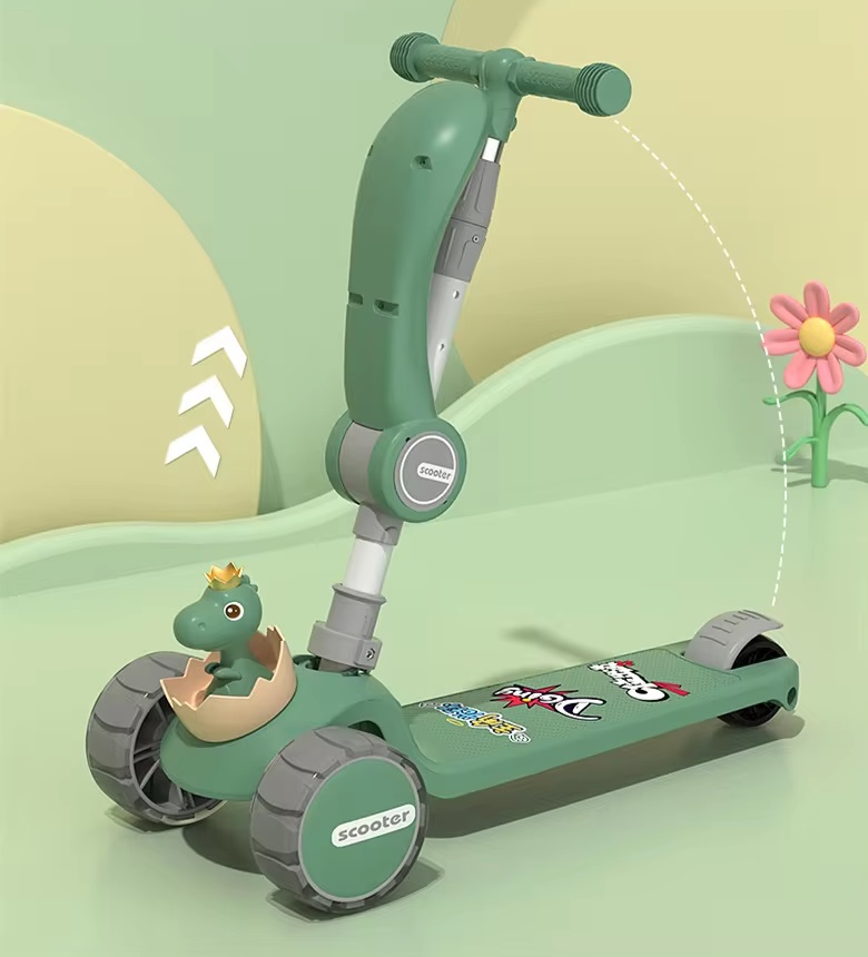 Trotineta Pliabilă Green Dino Nichiduta cu Muzică și LED - imagine 6